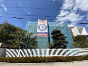 屋根塗装工事|岡山|足場